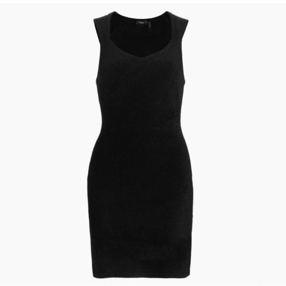 New! Theory Micro Velvet Sleeveless Mini Dress in Black Size Medium $295 - Picture 2 of 5